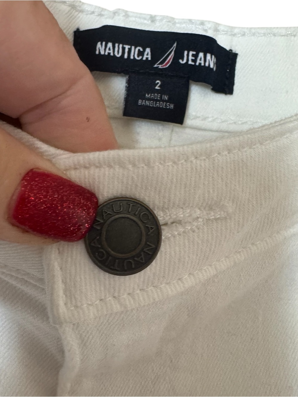 Nautica White Cuffed-Hem Women's Jean Shorts  SIZE: 2       #3 - Picture 2 of 6